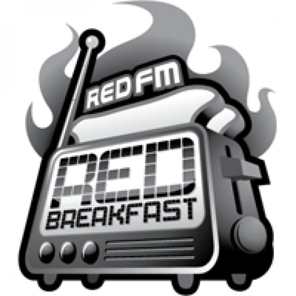Logo of RedFM Red Breakfast Black &amp; White