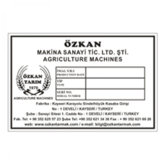 Logo of özkan tarım makinaalrı