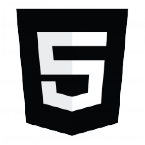 Logo of HTML5 without wordmark black&amp;white
