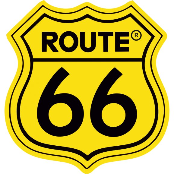 Logo of Route 66 yellow