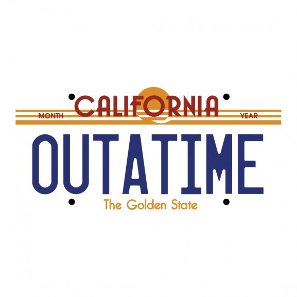 Logo of back to the future utatime license plate