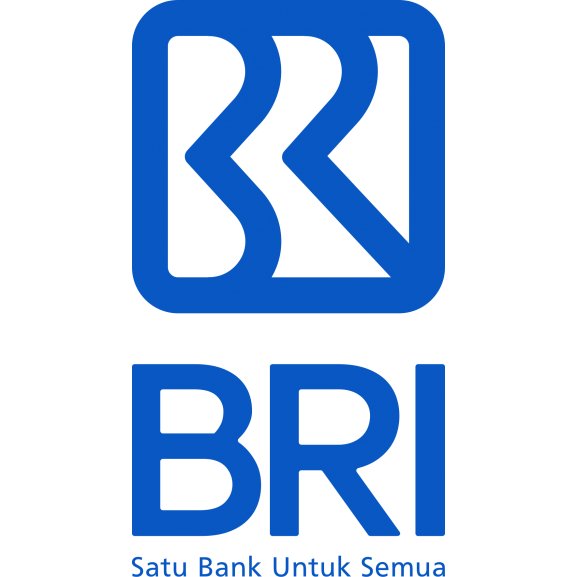 Logo of BRI in vertical version with slogan