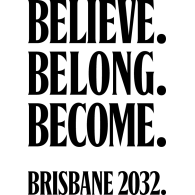 Logo of Believe. Belong. Become. Brisbane 2032